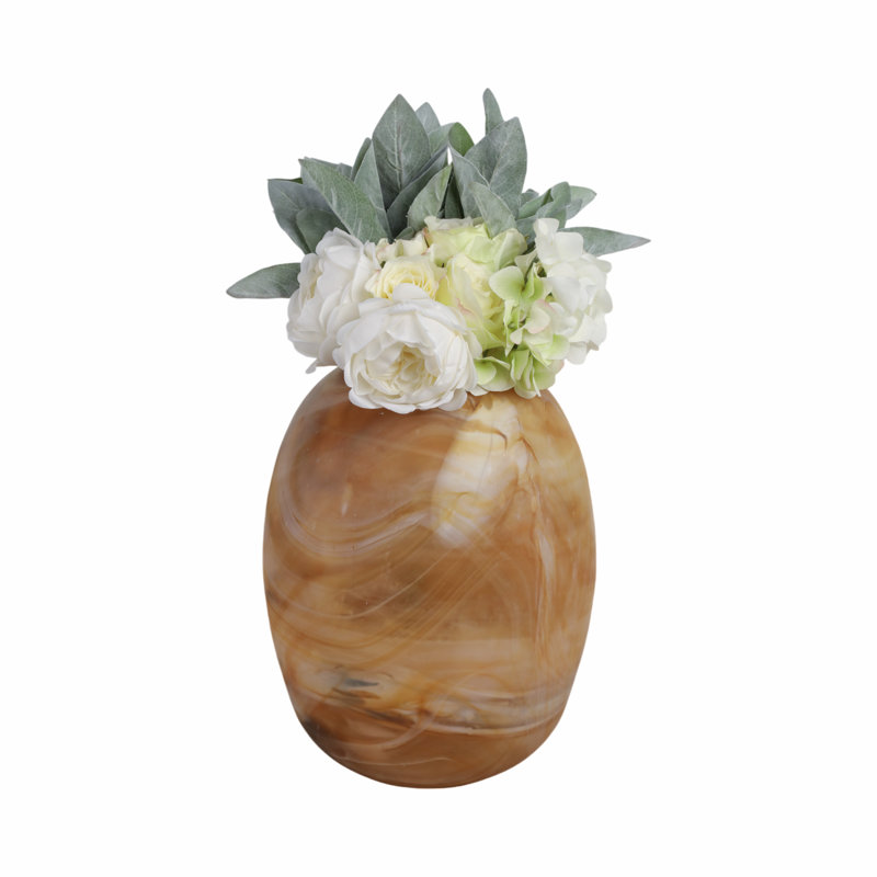 Amber Swirl Handmade Glass Table Vase