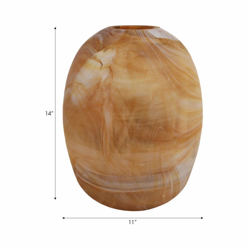 Amber Swirl Handmade Glass Table Vase