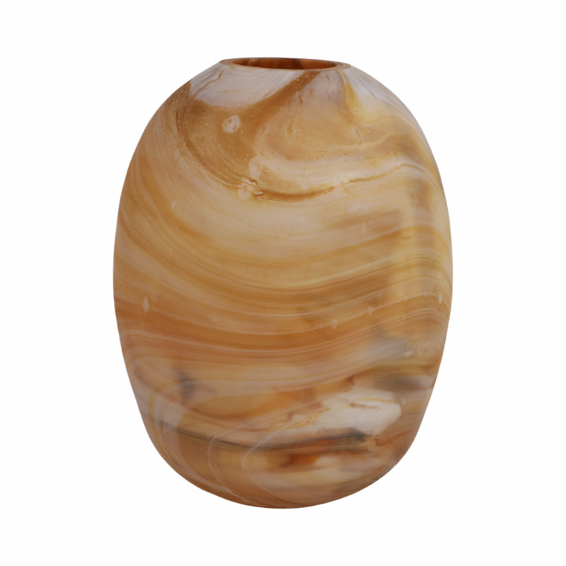 Amber Swirl Handmade Glass Table Vase