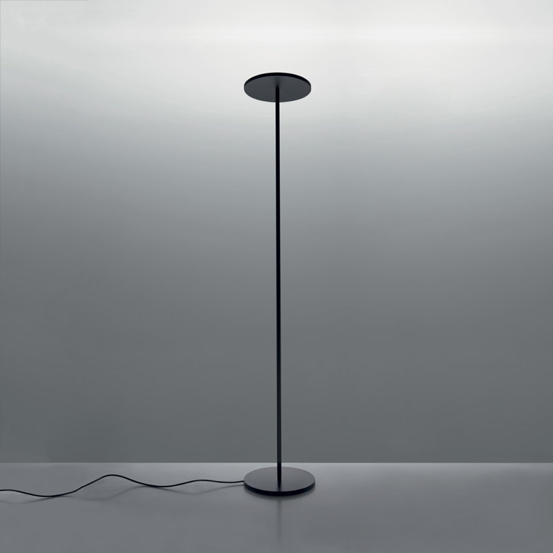 Athena Black LED Floor Lamp with Twin Discs