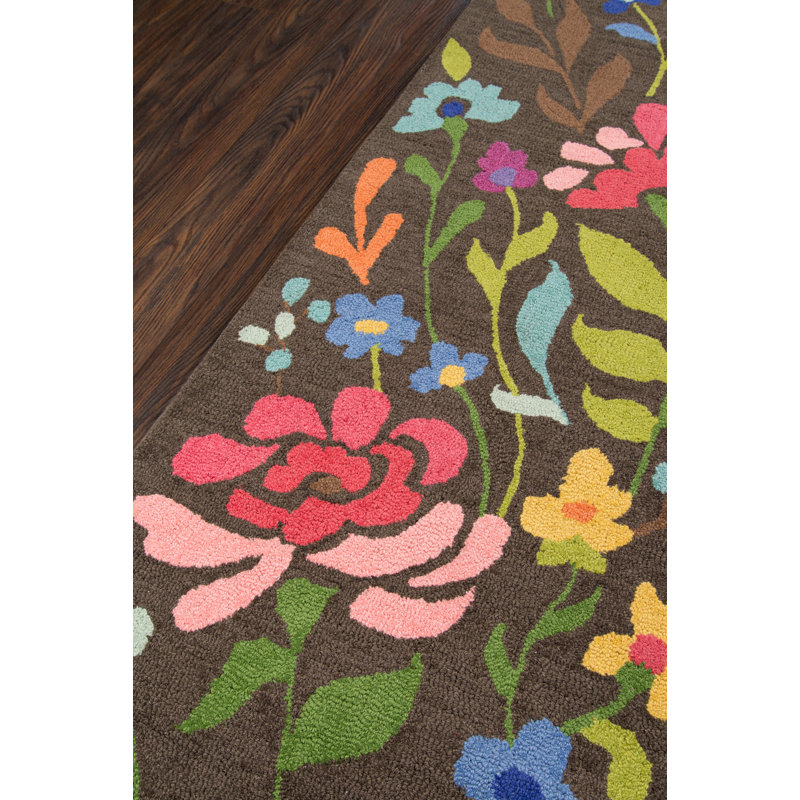 Brown Hand-Tufted Wool Runner Rug, 2'3" x 8'