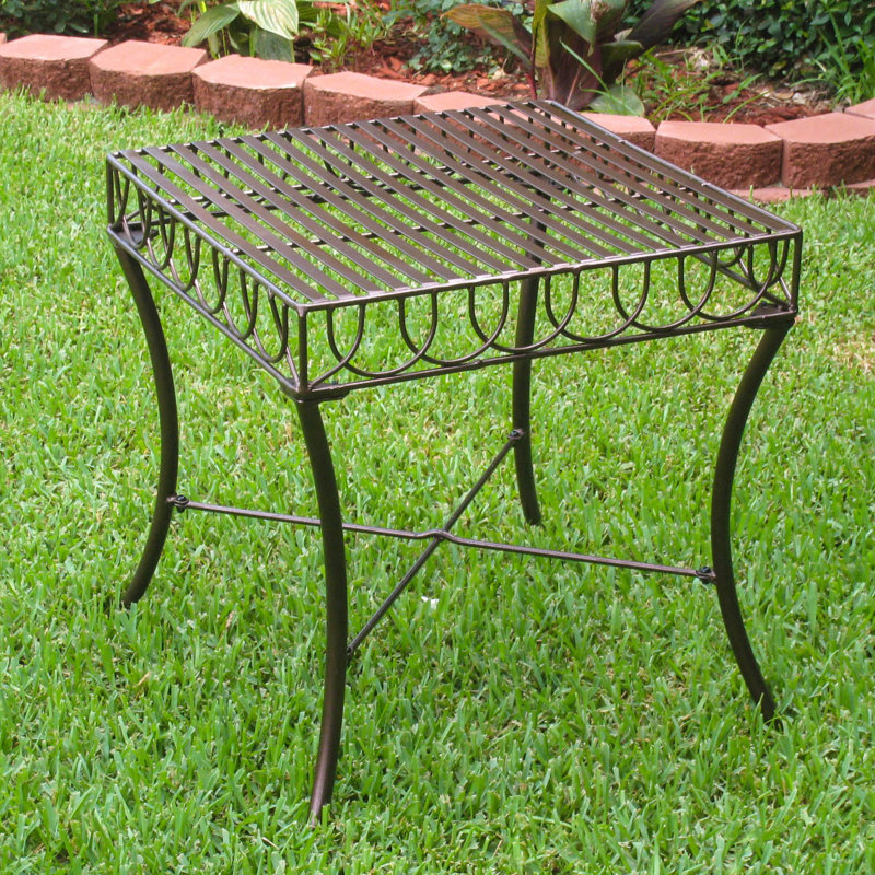 Sun Ray Bronze Iron Outdoor Side Table with Electrophoretic Finish