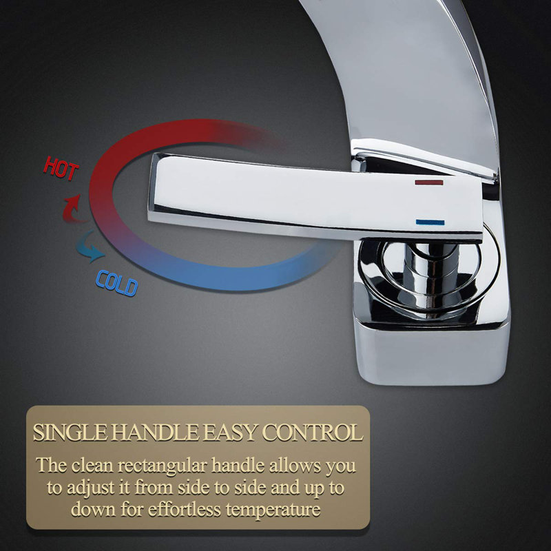 Chrome Single Handle Bathroom Sink Faucet with Brass Body