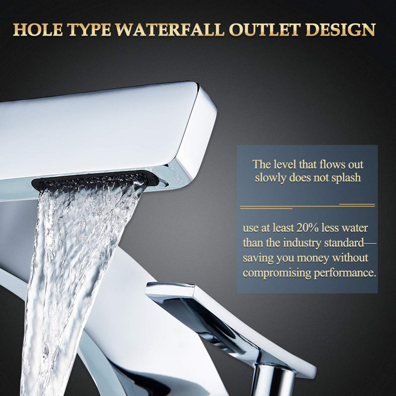 Chrome Single Handle Bathroom Sink Faucet with Brass Body
