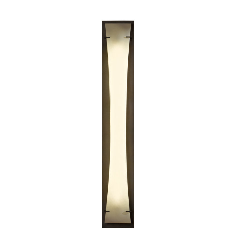Black and Frosted Glass Tall Flush Mounted Sconce