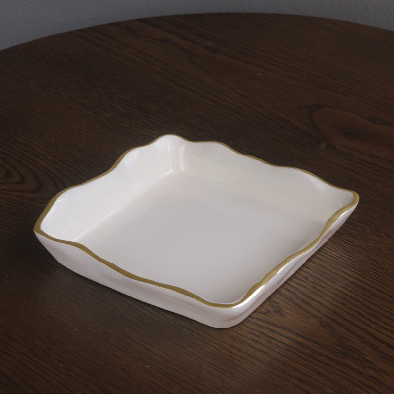 Encanto Cream and Gold Metal Beverage Napkin Holder