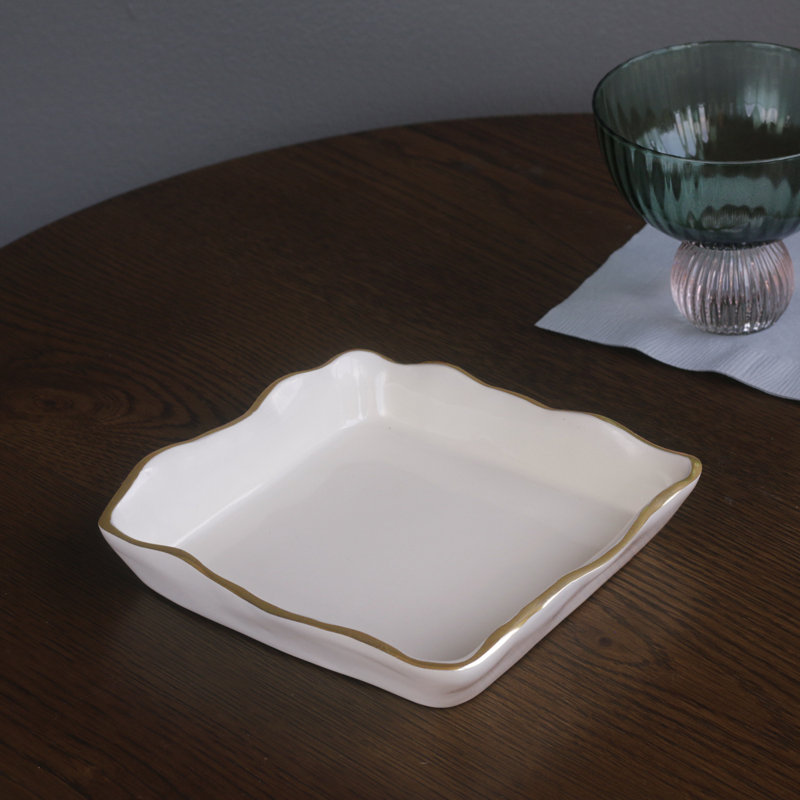 Encanto Cream and Gold Metal Beverage Napkin Holder