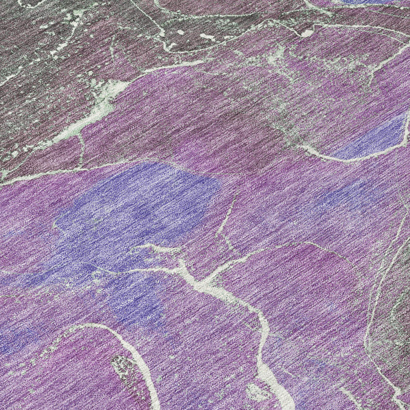 Addison 2'3" x 7'6" Purple Synthetic Washable Indoor/Outdoor Rug