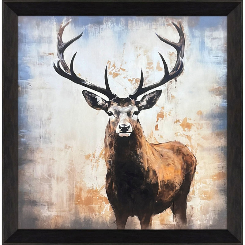 Majestic Deer II Dark Wood Framed Canvas Art