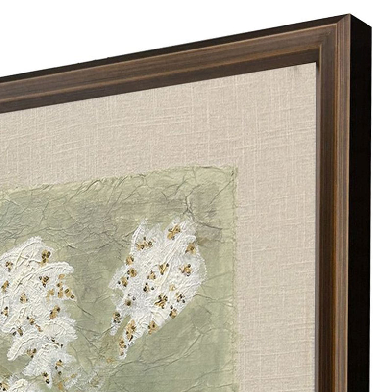 Spring Renewal II Hand Painted Linen Artwork with Dark Bronze Frame