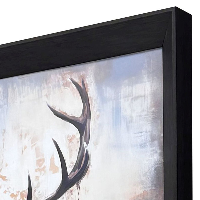 Majestic Deer II Dark Wood Framed Canvas Art