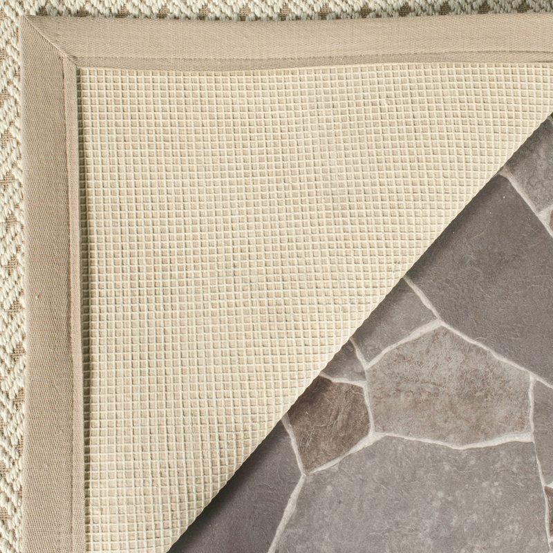 Ivory and Beige Handmade Wool Chevron Rug