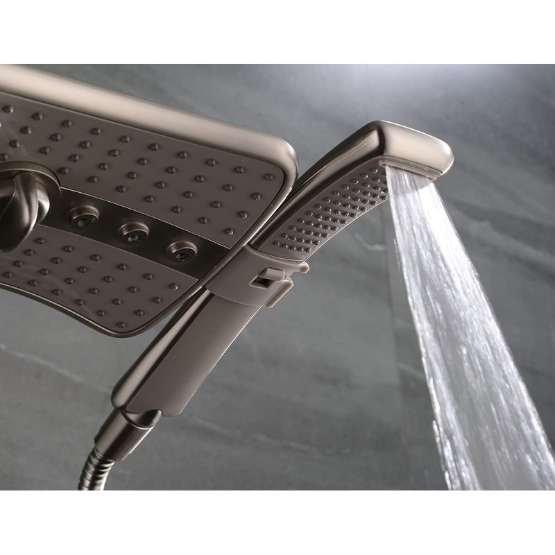 Brushed Nickel Dual Shower Head Combo with Handheld