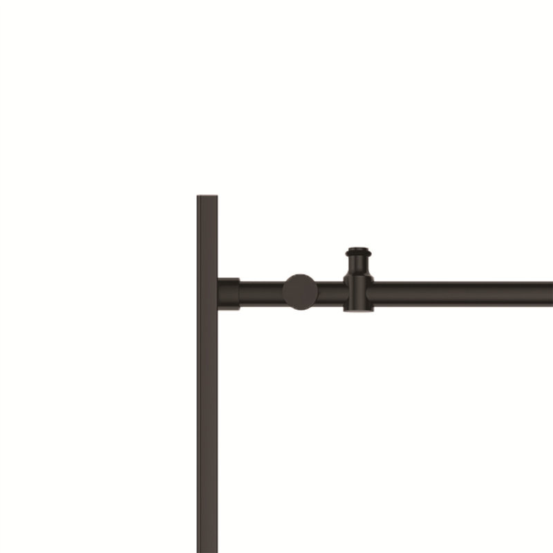 60-Inch Matte Black Frameless Sliding Shower Door with Clear Glass