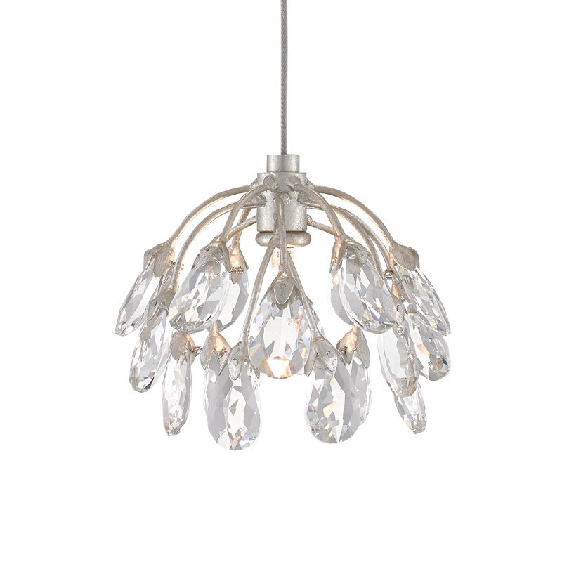 Elegant Crystal and Silver 7-Light LED Island Pendant