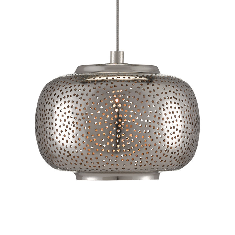 Silver Nickel 7-Light LED Island Pendant with Metal Shades