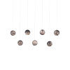 Palatino Rectangular Blue Marbled 7-Light Multi-Drop Pendant with Silver Accents