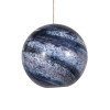 Palatino Rectangular Blue Marbled 7-Light Multi-Drop Pendant with Silver Accents