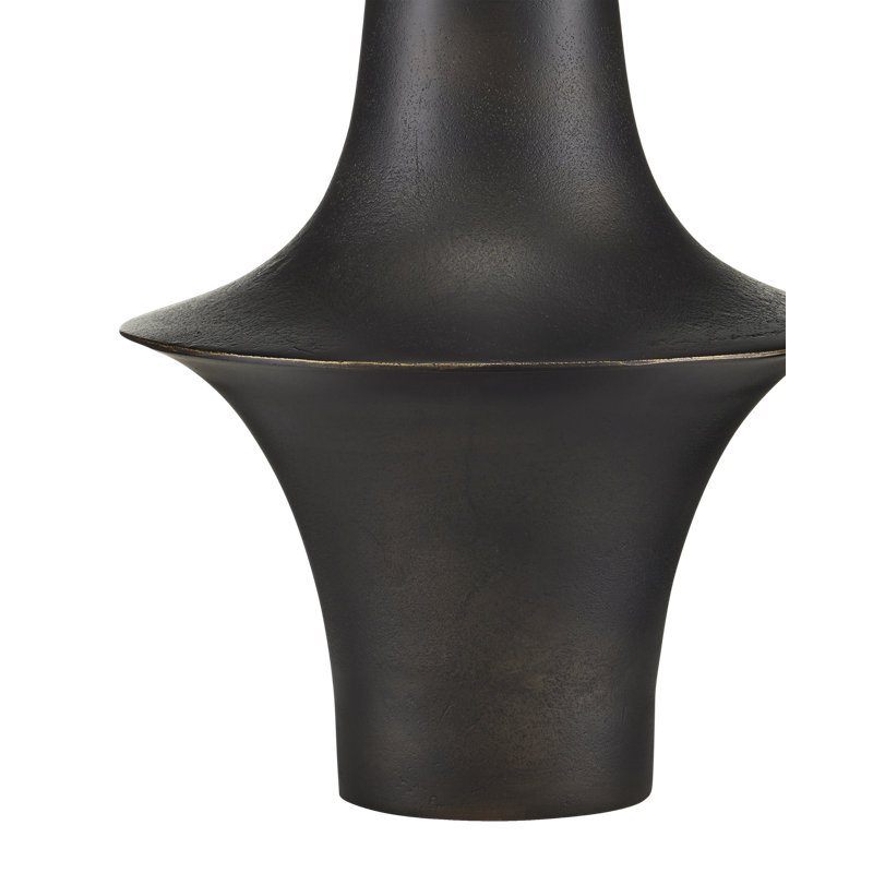 Silvestri Black Cast Aluminum Table Lamp with Linen Shade