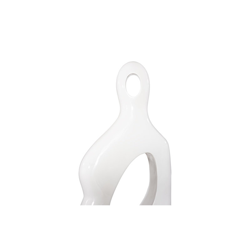 Gel Coat White Abstract Resin Male Sculpture, 69" Tall
