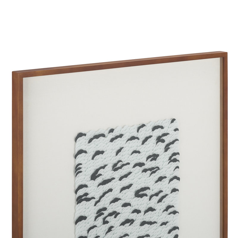 Nova 30" Black and White Print with Light Brown Frame