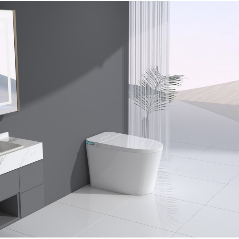 White High Efficiency Intelligent Smart Toilet with Heated Bidet Seat