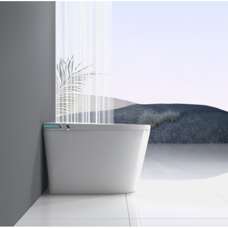 White High Efficiency Intelligent Smart Toilet with Heated Bidet Seat