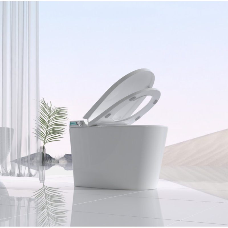 White High Efficiency Intelligent Smart Toilet with Heated Bidet Seat