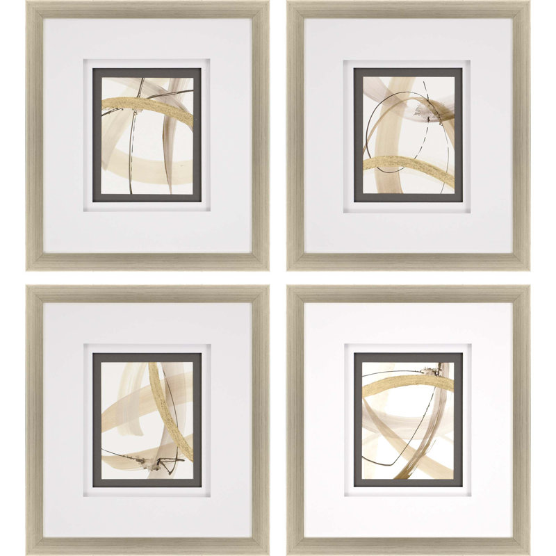 Silver Leaf Block Profile Wood Framed Geometric Art Print