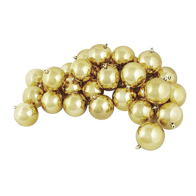Champagne Gold Shatterproof Plastic Christmas Ball Ornaments Set