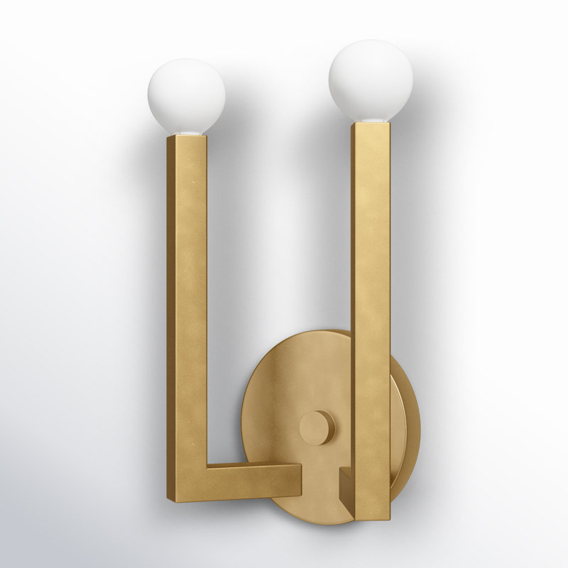 Ezra Heritage Brass 2-Light Dimmable LED Wall Sconce