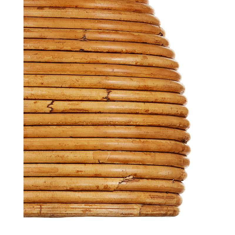Beehive Rattan Shade Silver Finish 1-Light Pendant
