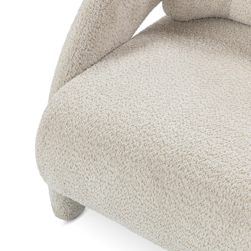 Natural Off-White Handcrafted Barrel Accent Chair
