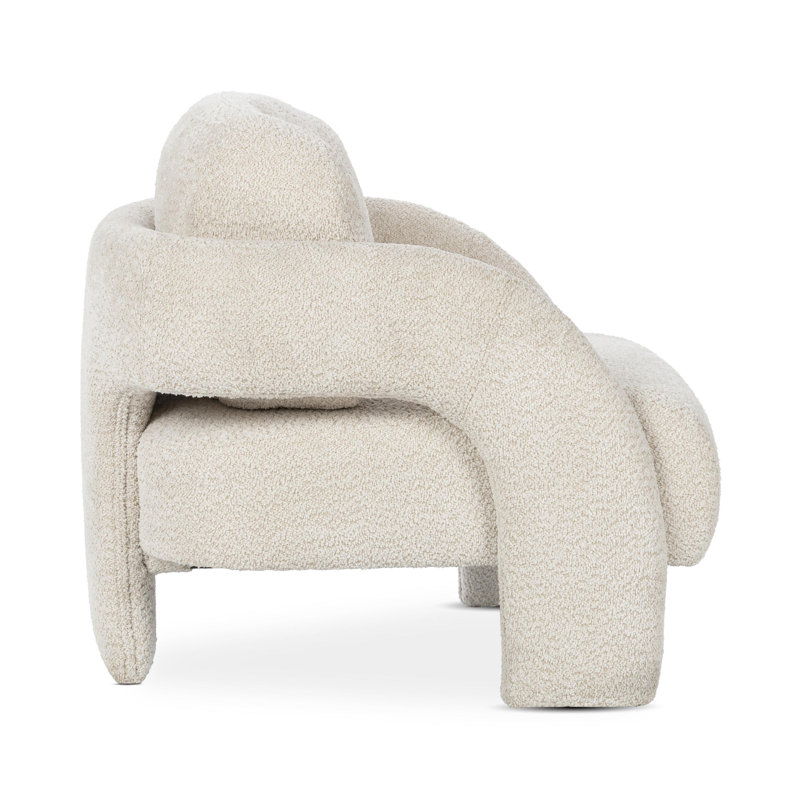 Natural Off-White Handcrafted Barrel Accent Chair