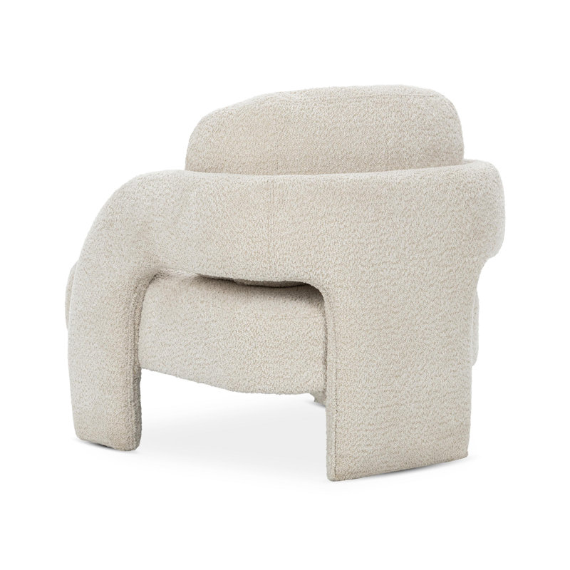 Natural Off-White Handcrafted Barrel Accent Chair