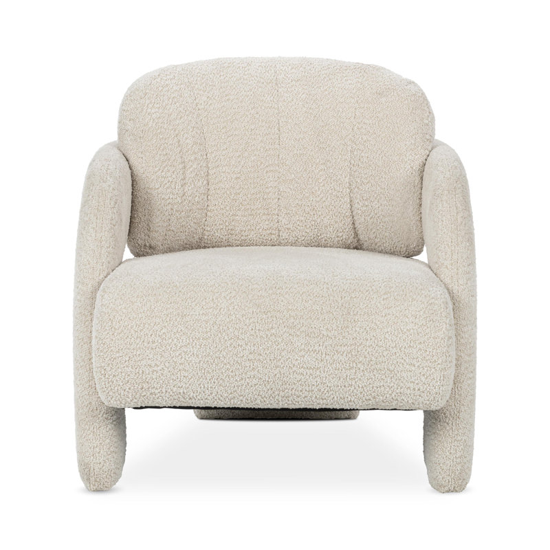 Natural Off-White Handcrafted Barrel Accent Chair