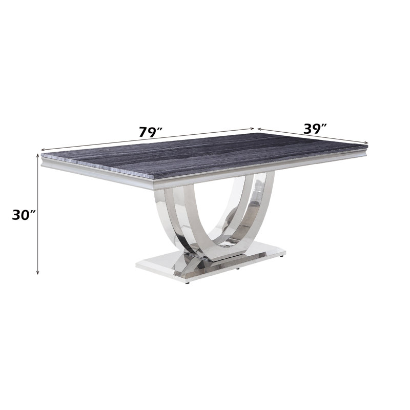 Cambrie 42" Contemporary Faux Marble Dining Table