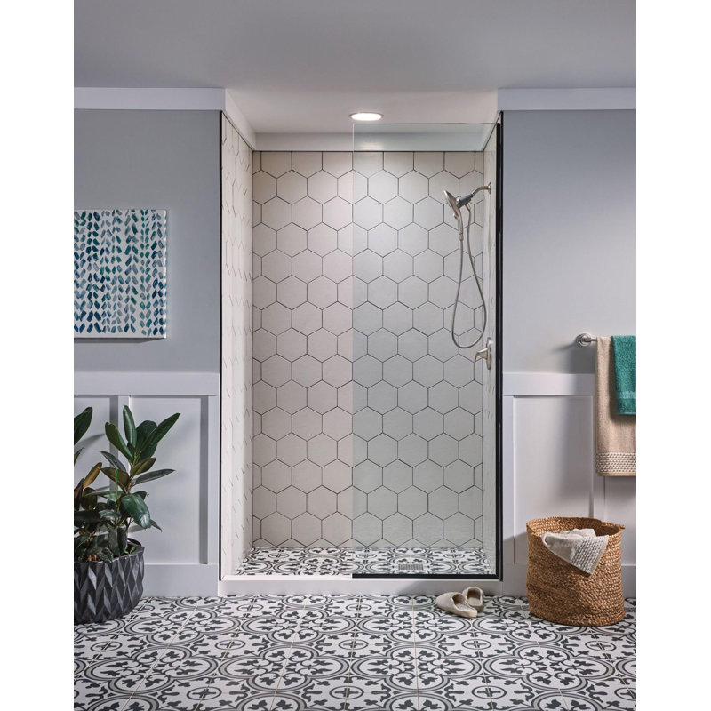 Brushed Nickel 6-Setting Handheld Rain Showerhead with Magnetic Dock