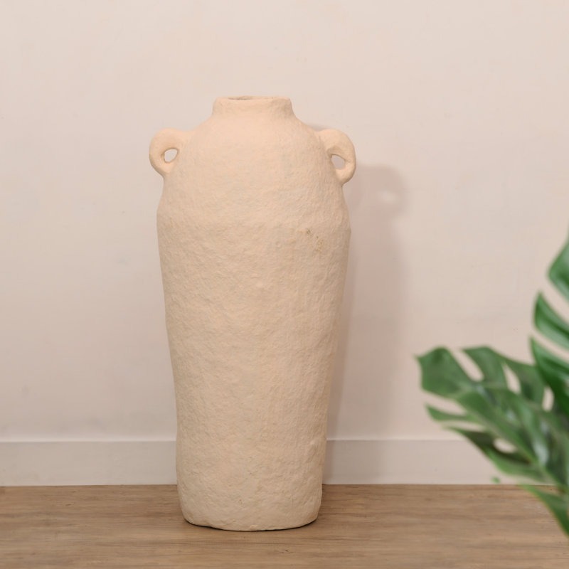 Amphora White Ceramic Water Resistant Table Vase