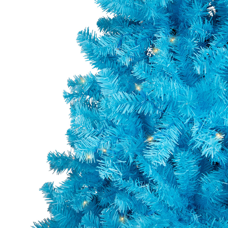 Sky Blue 6' Pre-Lit Pine Christmas Tree with Clear Lights