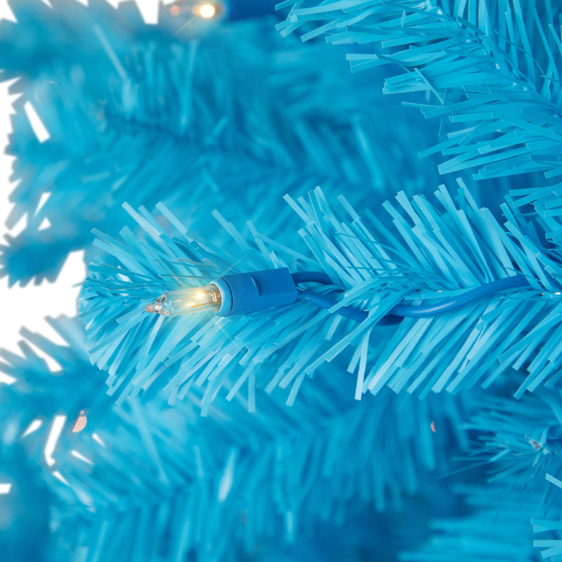 Sky Blue 6' Pre-Lit Pine Christmas Tree with Clear Lights