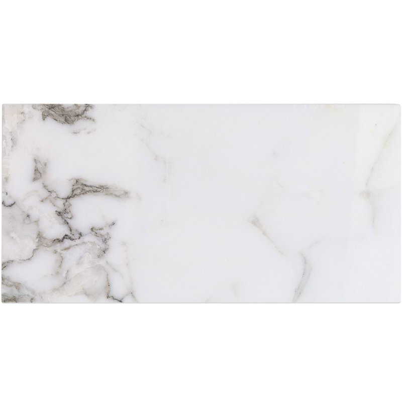 Calacatta 6" x 12" Glossy Marble Look Subway Tile