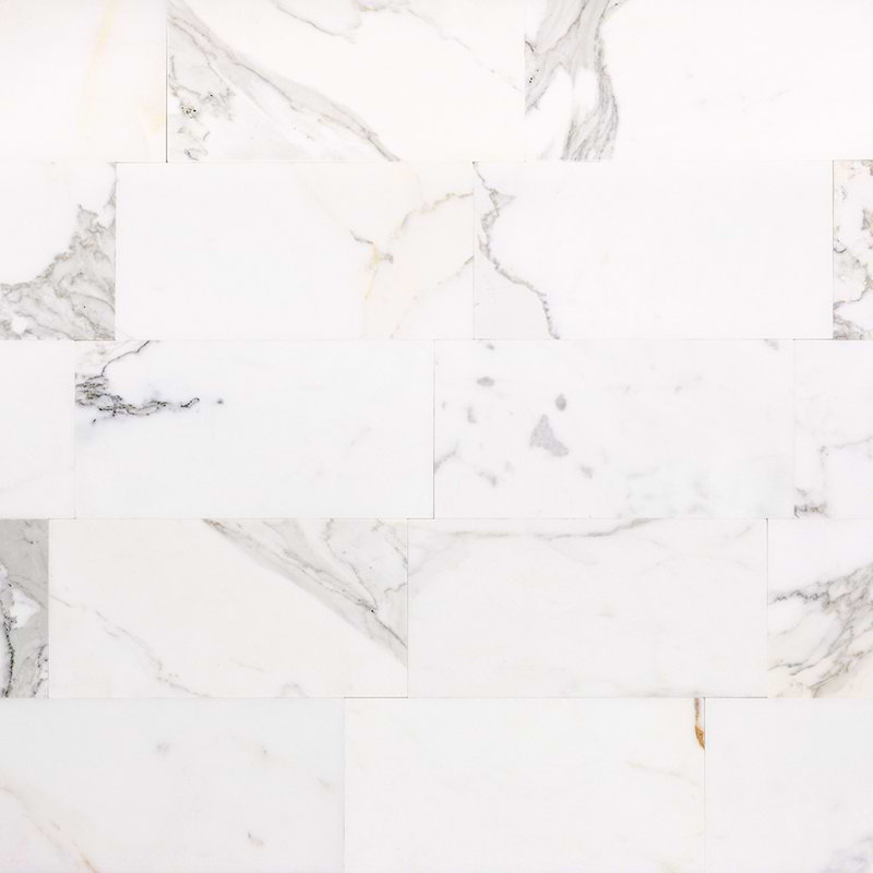 Calacatta 6" x 12" Glossy Marble Look Subway Tile