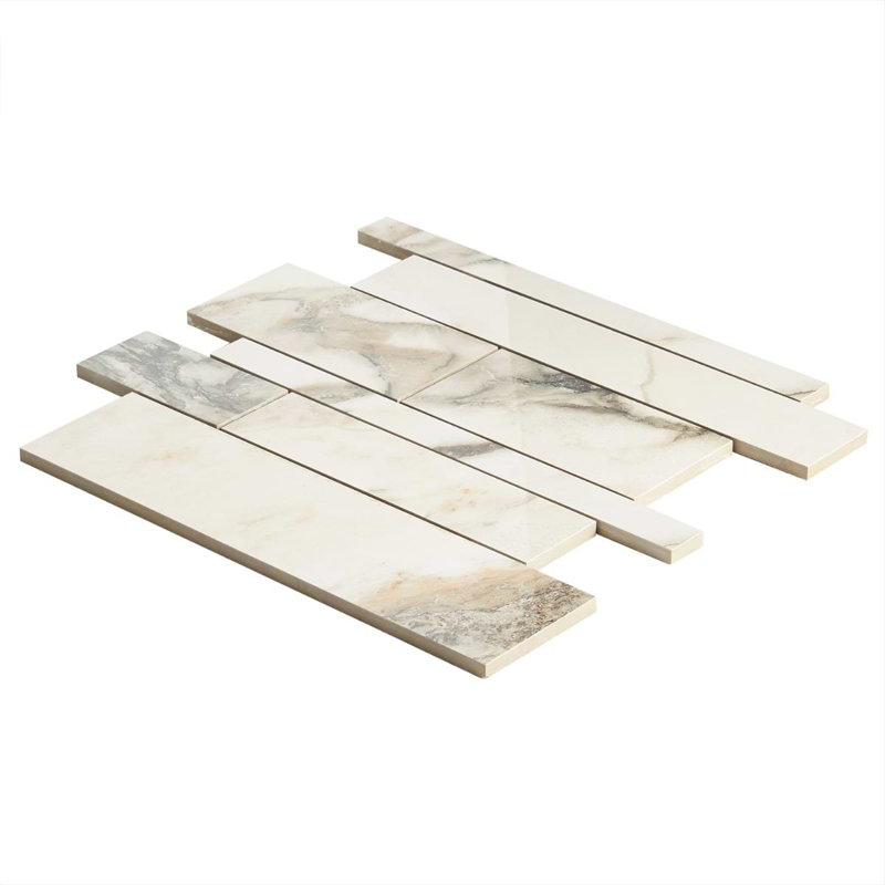 Calacatta Rustico Polished Porcelain Marble Look Mosaic Tile
