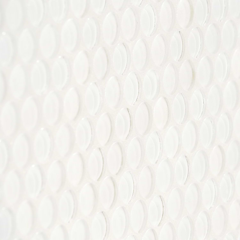 Super White Polished Glass Penny Round Mosaic Tile Sheet