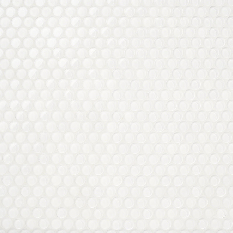 Super White Polished Glass Penny Round Mosaic Tile Sheet