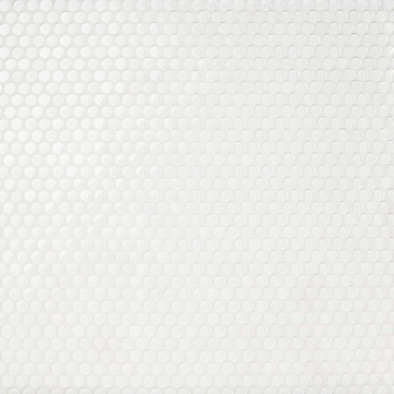 Super White Polished Glass Penny Round Mosaic Tile Sheet