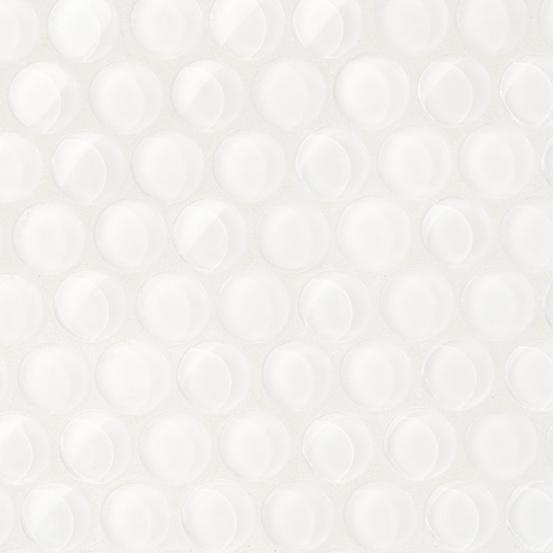 Super White Polished Glass Penny Round Mosaic Tile Sheet