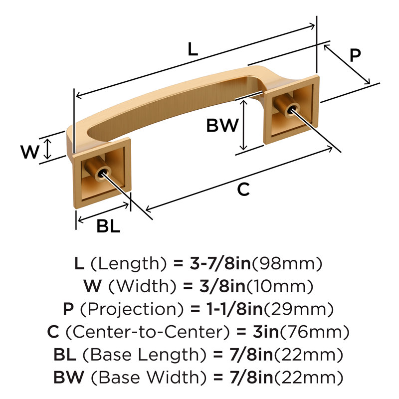 Champagne Bronze Traditional Cabinet Drawer Pull with Mounting Hardware