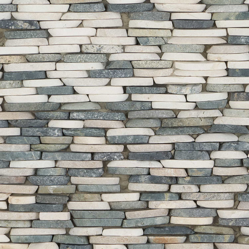 Picturesque 11" x 4" Natural Gray Slate Mosaic Tile